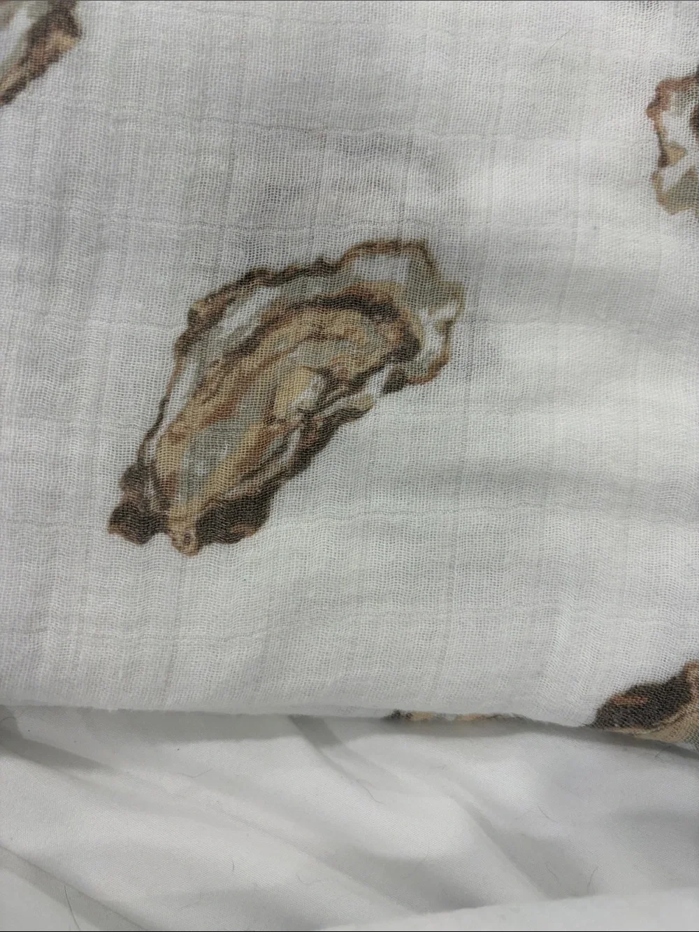 Coastal Crab , Oyster Muslin receiving blankets